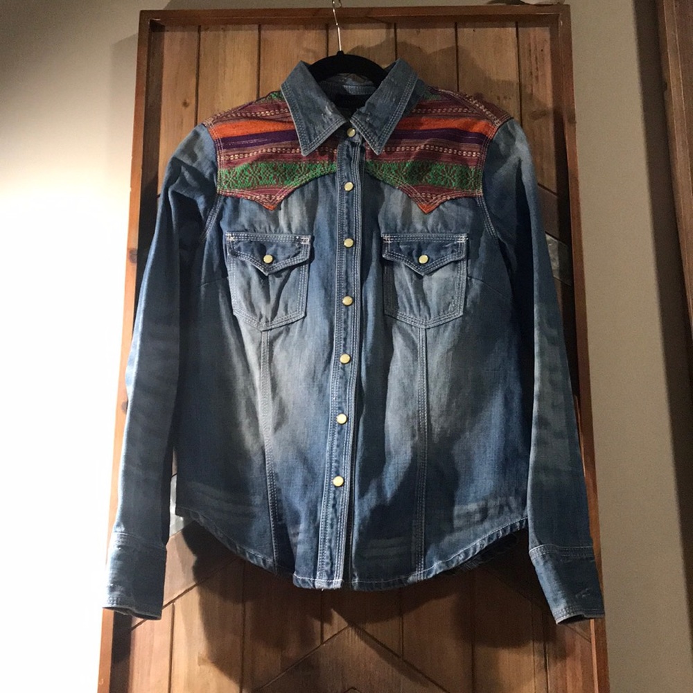 Button up jean shirt.